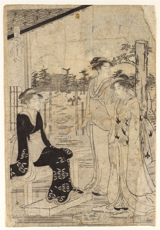 Kitagawa Utamaro Women Smoking and Talking Thielska 605d