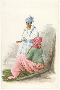 KITLV - 36A224 - Borret, Arnoldus - Two women - Water colour - Circa 1880