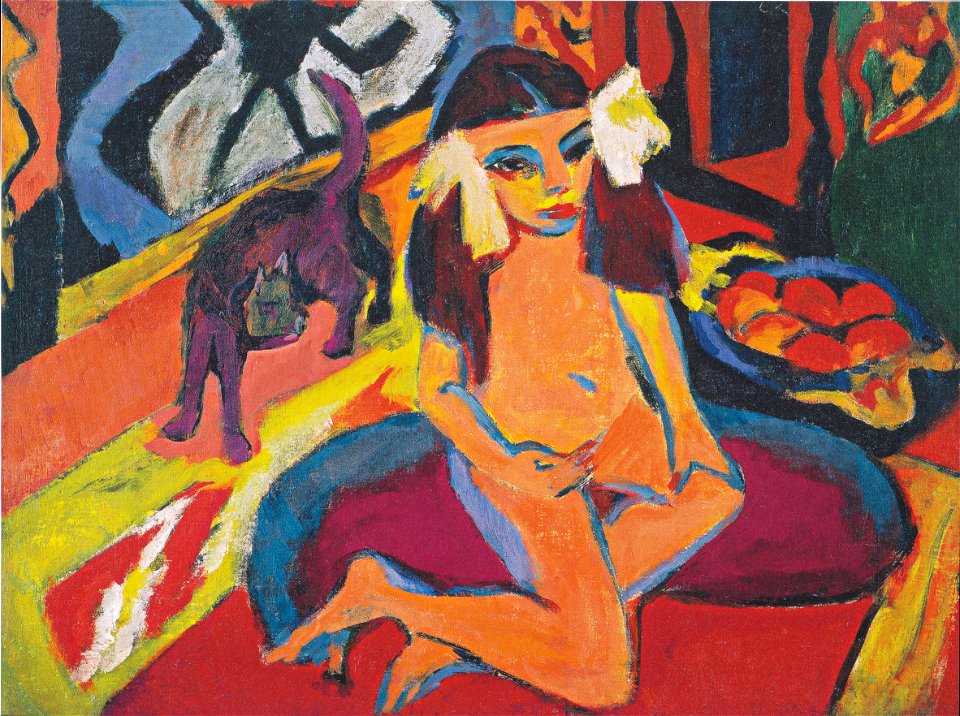Kirchner - Mädchen mit Katze (Fränzi)