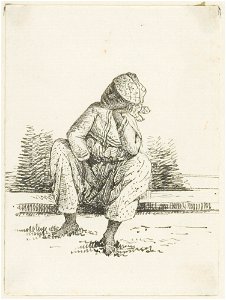 KITLV - 36B273 - Borret, Arnoldus - Seated kotomisi - Pen and ink - Circa 1880