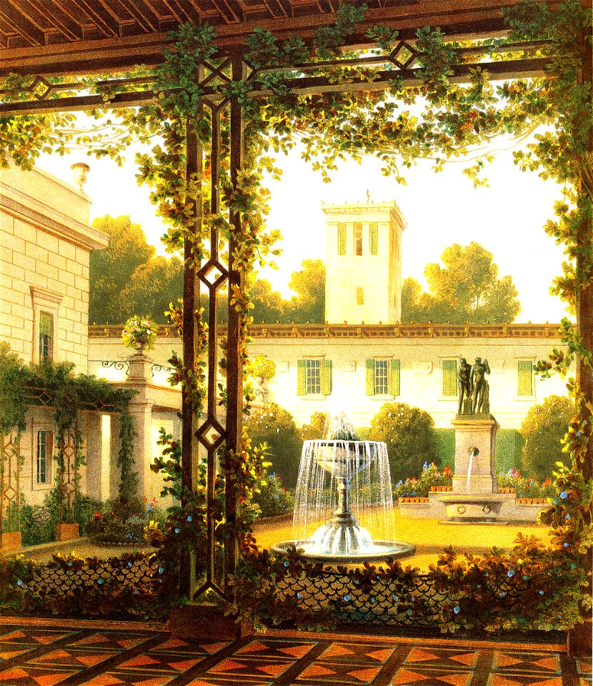 Klein-Glienicke Schloss Gartenhof 1837 Schirmer zugeschn
