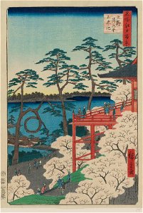Kiyomizu Hall and Shinobazu Pond at Ueno, from the series One Hundred Famous Views of Edo, MFAB 11.26340