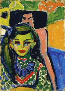 Ernst Ludwig Kirchner - Fränzi in front of a Carved Chair