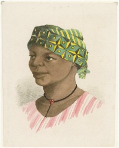 KITLV - 36B237 - Borret, Arnoldus - Woman with headscarf - Water colour - Circa 1880