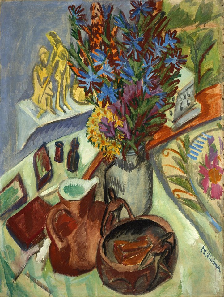 Kirchner - Stilleben mit Krug und afrikanischer Schale