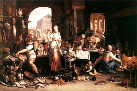 Kitchen Scene-Joachim Wtewael