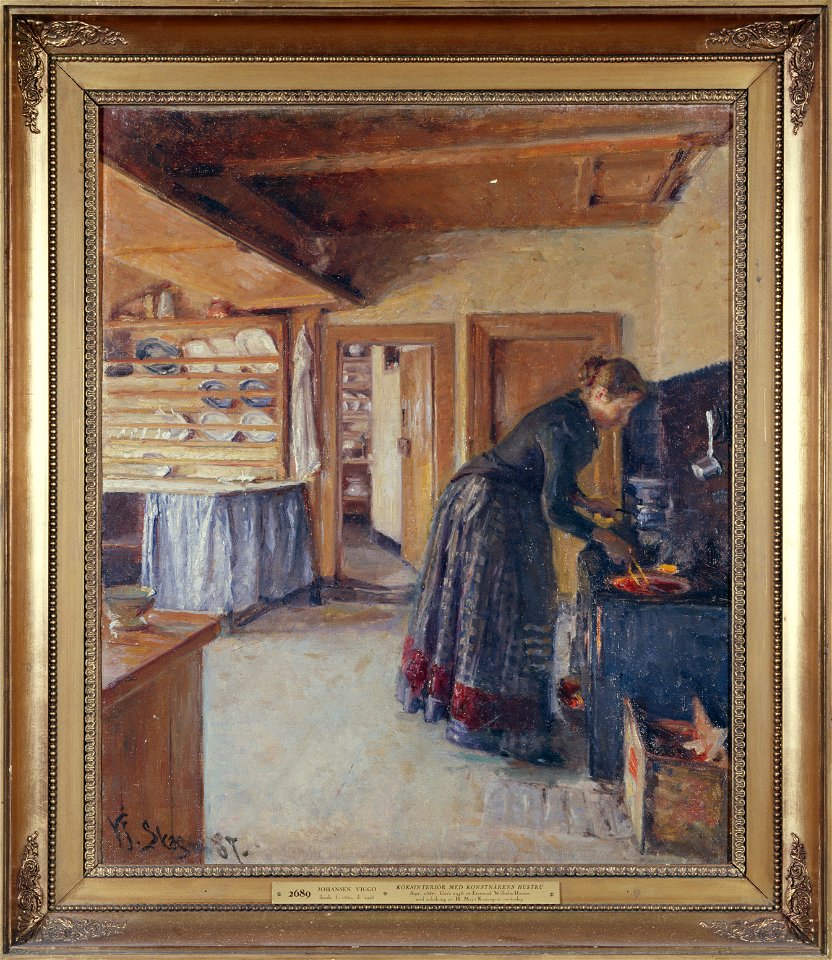 Kitchen, with the artist's Wife (Viggo Johansen) - Nationalmuseum - 19749