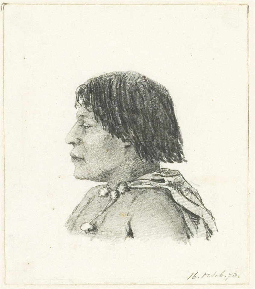 KITLV - 36B282 - Borret, Arnoldus - Portrait of an Indian, Surinam - Pencil - Circa 1880