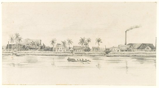 KITLV - 37A213 - Borret, Arnoldus - Presumably plantation Dijkveld, Surinam - Pencil - Circa 1880