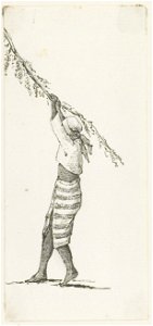 KITLV - 36B269 - Borret, Arnoldus - Woman holding on to a tree branch - Pen and ink - Circa 1880