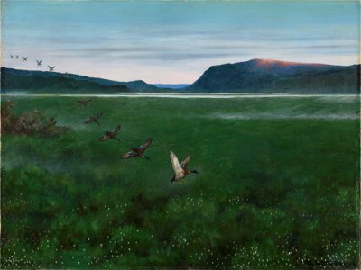 Theodor Kittelsen - The twelve Wild Ducks - NG.M.00488 - National Museum of Art, Architecture and Design. Free illustration for personal and commercial use.