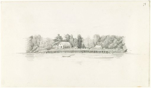KITLV - 36C211 - Borret, Arnoldus - Quarantine location on the coast - Pencil - Circa 1880