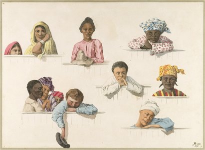 KITLV - 37A208 - Borret, Arnoldus - Attentive audience in the Courtroom - Water colour - 1881-08-20