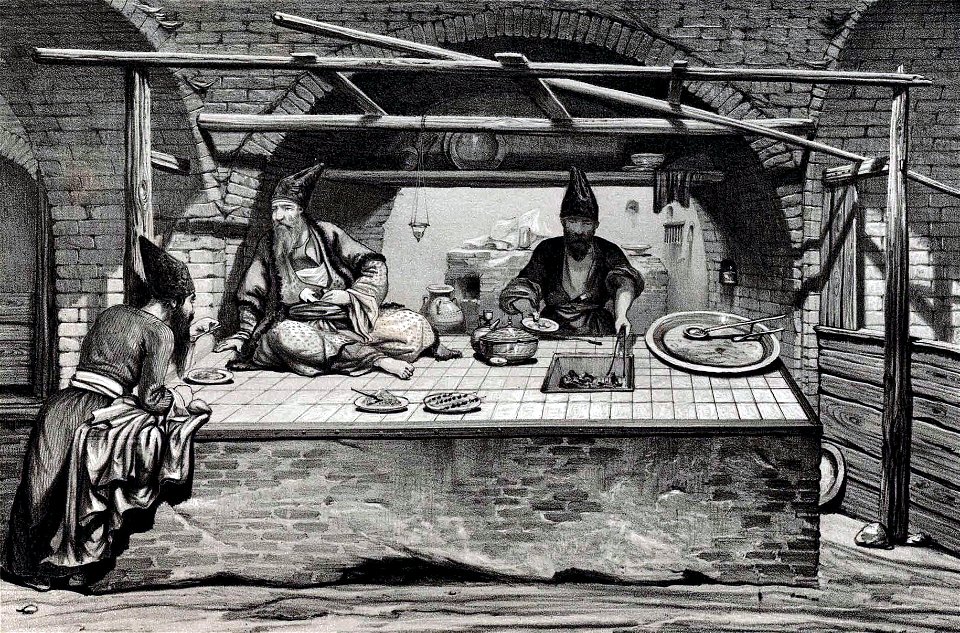 Kitchen Bazaar by Eugène Flandin