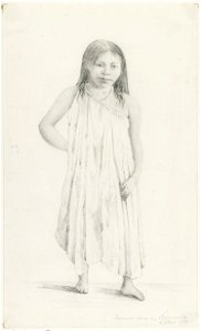 KITLV - 36A238 - Borret, Arnoldus - Indian woman, Surinam Indian camp on the Coppename - Pencil - 1878-09-04