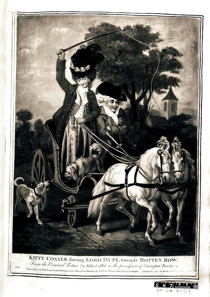 Kitty Coaxer driving Lord Dupe, towards Rotten Row (BM 1935,0522.2.77)