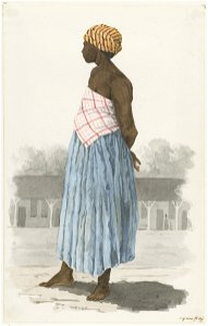 KITLV - 36A233 - Borret, Arnoldus - Woman standing - Water colour - Circa 1880