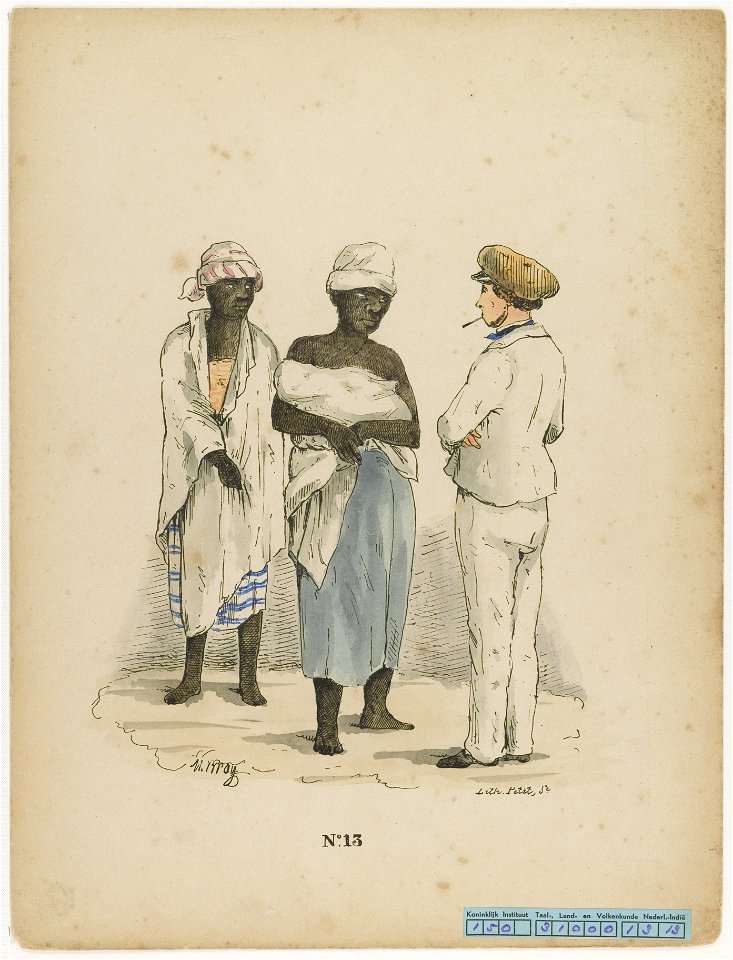 KITLV - 36C341 - Bray, Th. - Petit - Director with midwife and recent mother - Colour lithography - 1850