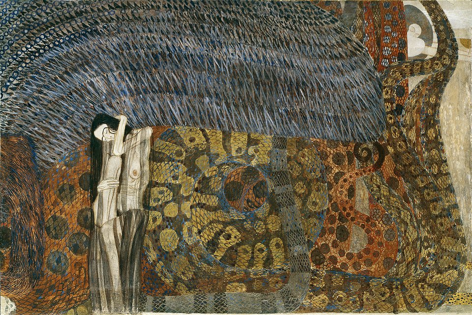 Klimt - Beethovenfries - Verzehrender Schmerz