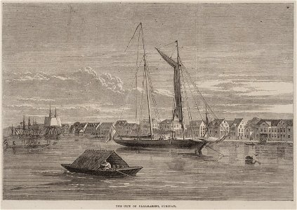KITLV - 51T4 - Voorduin, Gerard Werner Catharinus (1830-1910) - Jackson, M. - The city of Paramaribo, Surinam - Steel engraving - 1864