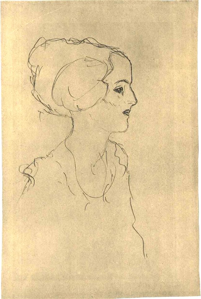 Klimt - Mädchen im Profil nach rechts