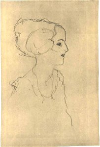 Klimt - Mädchen im Profil nach rechts