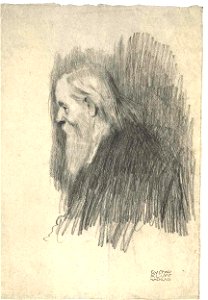 Klimt - Brustbild eines Greises im Profil nach rechts