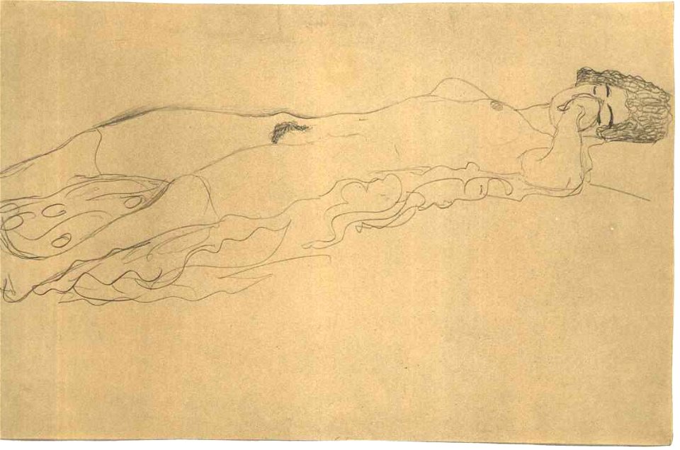 Klimt - Liegender Akt nach rechts