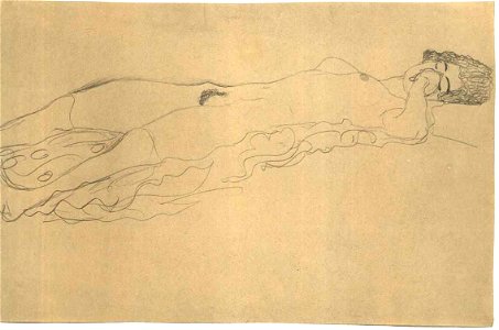 Klimt - Liegender Akt nach rechts