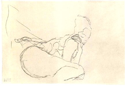 Klimt - Sitzender Halbtakt nach rechts