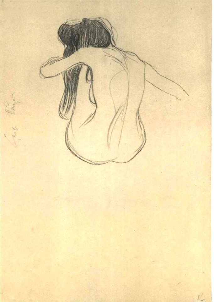 Klimt - Sitzender weiblicher Rückenakt