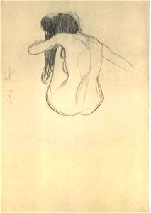 Klimt - Sitzender weiblicher Rückenakt