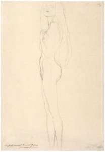 Klimt - Stehender Mädchenakt nach links - 1902