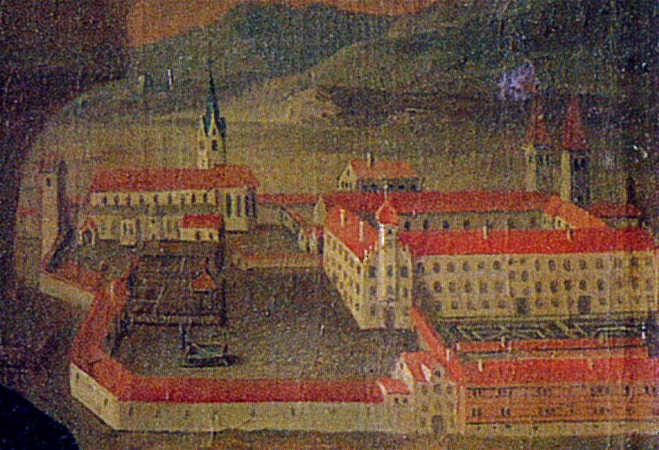 Kloster Isny Detail vom Porträt Abt Wolfgang Schmid
