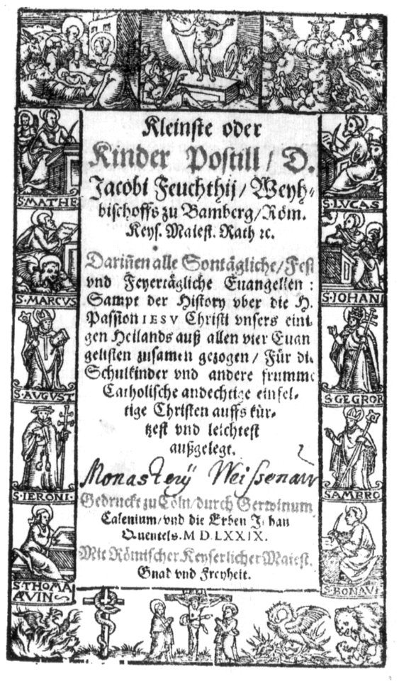 Kleinste oder Kinder Postill 1579 Titel