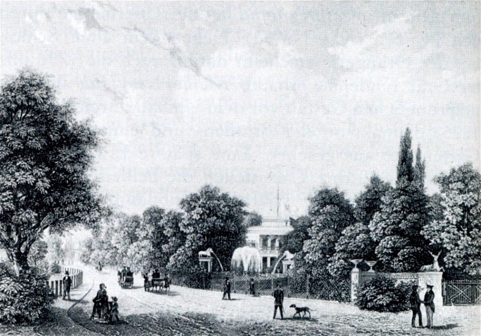 Klein-Glienicke Chaussee Oder Borchel Litho um 1850