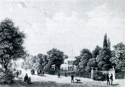 Klein-Glienicke Chaussee Oder Borchel Litho um 1850