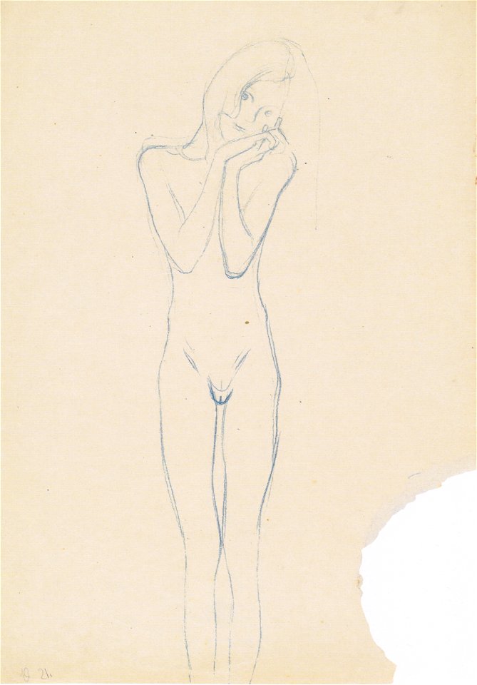 Klimt - Mädchenakt von vorne - 1902