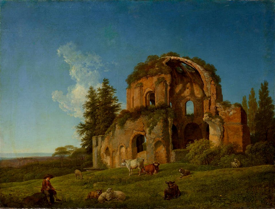Johann Christian Klengel - Landschaft mit der Ruine des Tempels der Minerva Medica in Rom (ca. 1791)