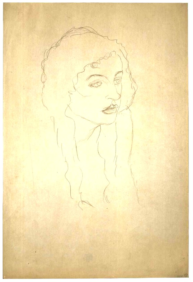 Klimt - Frauenkopf im Dreiviertelprofil