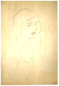 Klimt - Frauenkopf im Dreiviertelprofil
