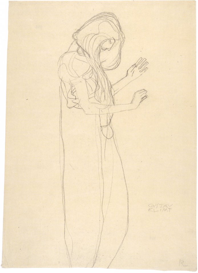 Klimt - Stehende weibliche Gestalt nach rechts