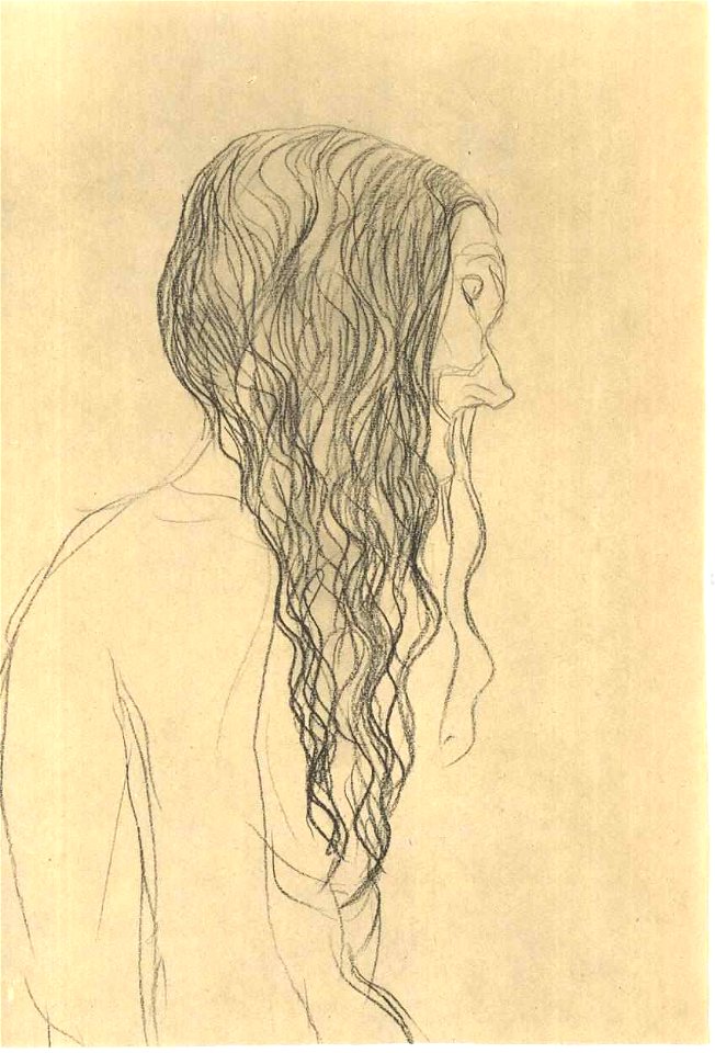 Klimt - Alte Frau im Profil nach rechts