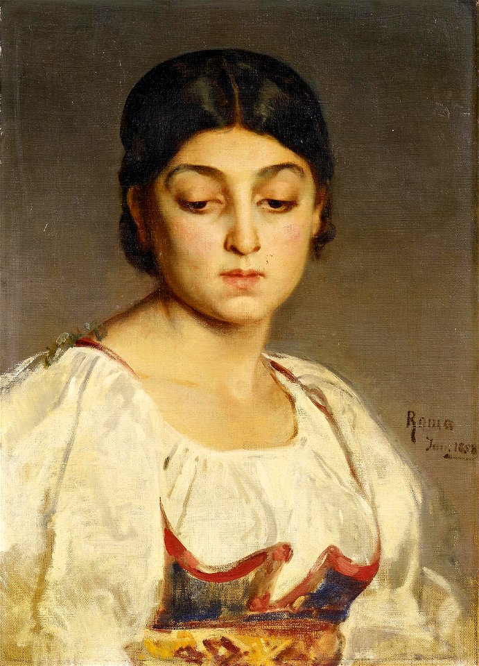 Ludwig Knaus - Porträt einer jungen Römerin (1864)