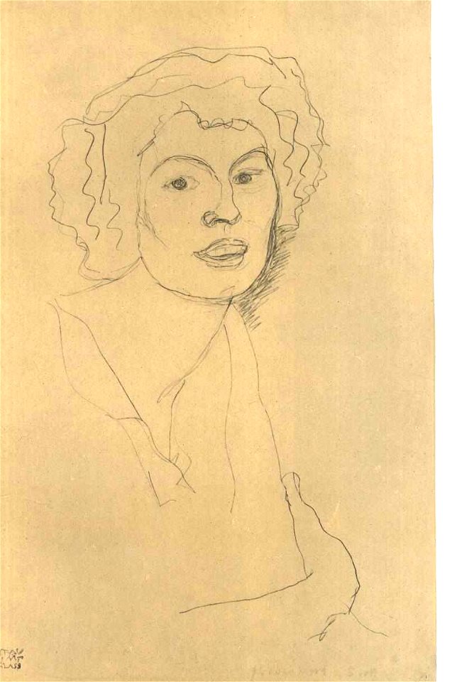 Klimt - Brustbild im Dreiviertelprofil nach rechts