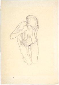 Klimt - Knieneder Akt einer alten Frau etwas nach rechts
