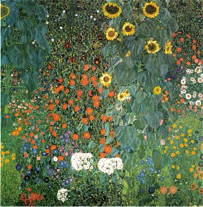 Klimt - Bauerngarten mit Sonnenblumen - ca1907. Free illustration for personal and commercial use.