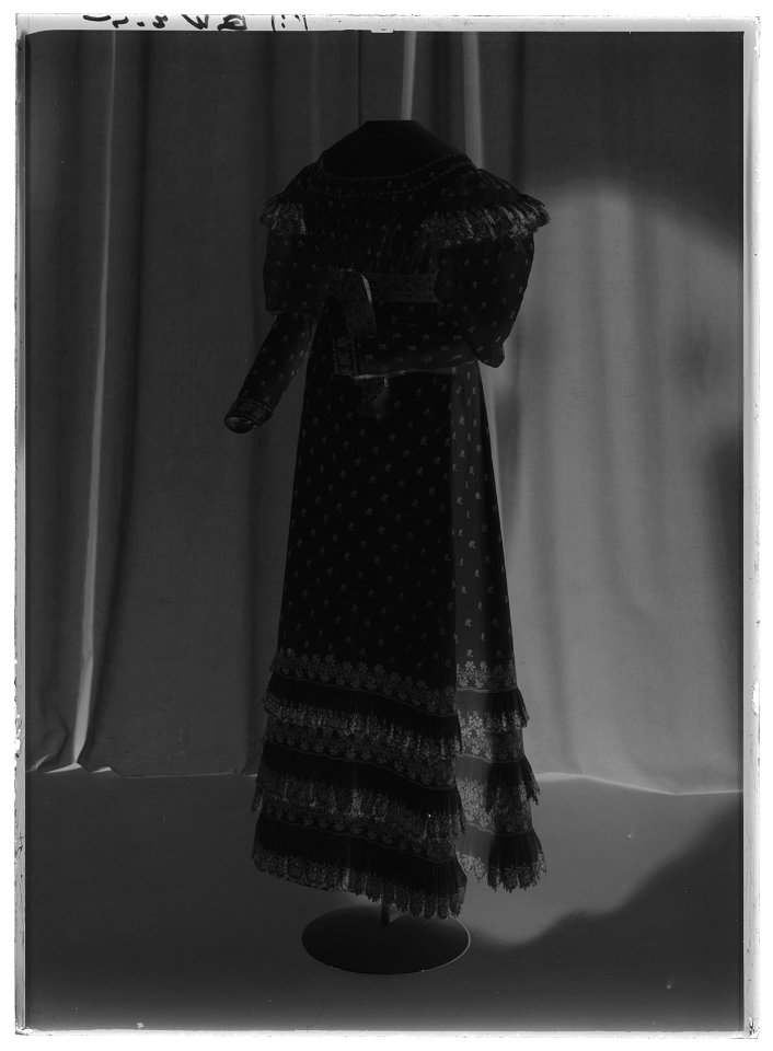 Klänning som tillhört drottning Josefina - Livrustkammaren - 61841-negative