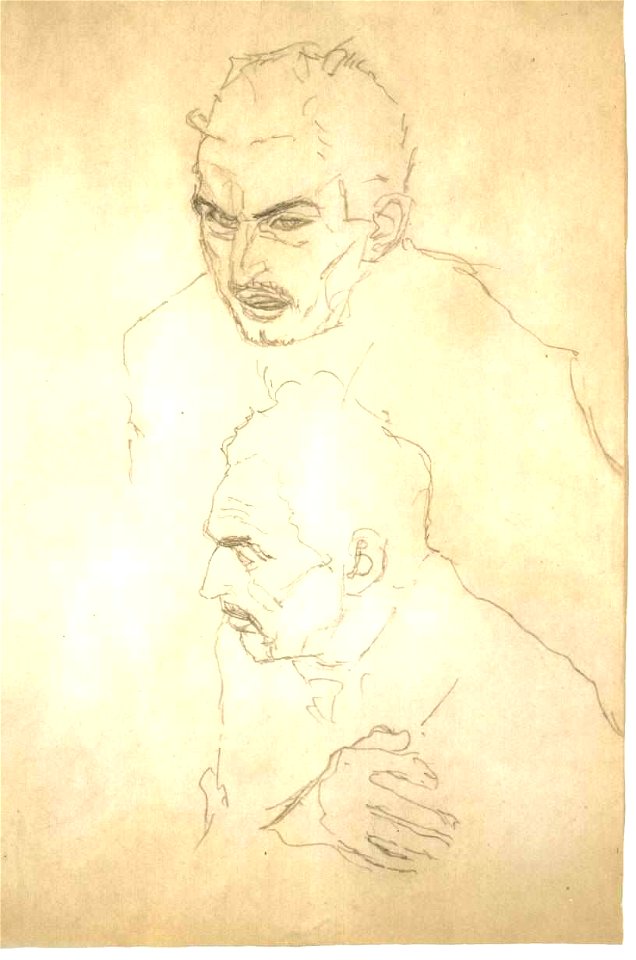 Klimt - Zwei Männerköpfe