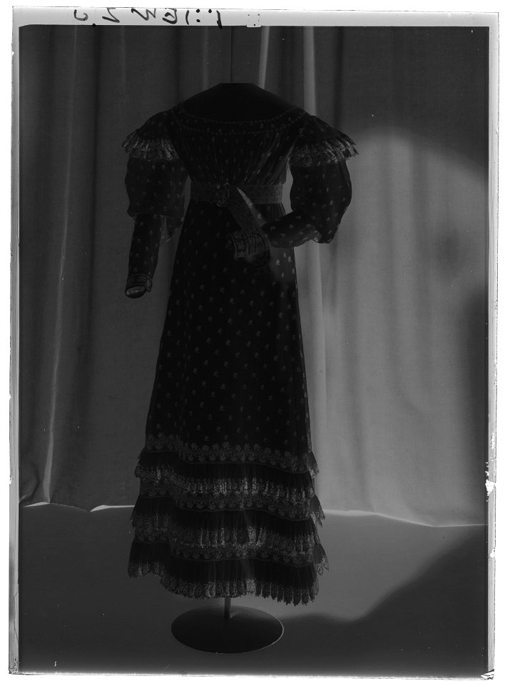Klänning som tillhört drottning Josefina - Livrustkammaren - 53280-negative